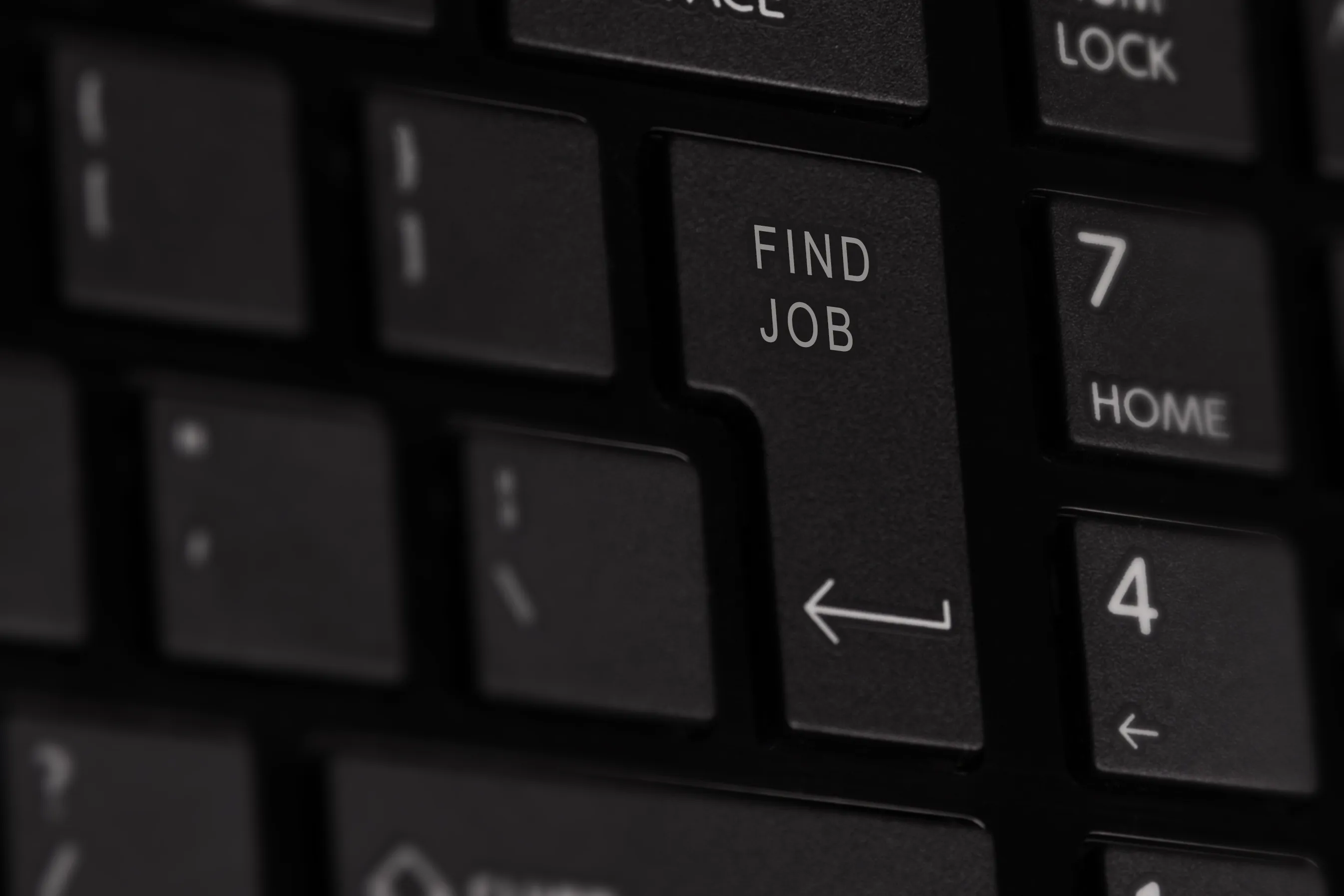 Tastatur mit hervorgehobener Taste Find Job